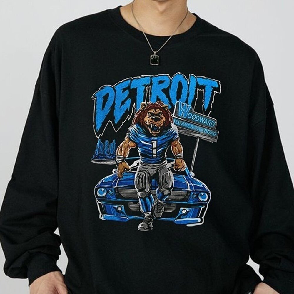 Detroit Football Lions Sweatshirt Retro NFL Fan Gift Crewneck Apparel 05